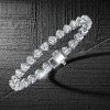 Bezel Heart Tennis Bracelet - Sterling Silver with CZ - 6, 7, 8, 9 Inches