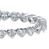 Bezel Heart Tennis Bracelet - Sterling Silver with CZ - 6, 7, 8, 9 Inches