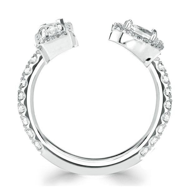 Emerald Open Wedding Band in Sterling Silver - Adjustable & Unique