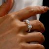 Emerald Open Wedding Band in Sterling Silver - Adjustable & Unique