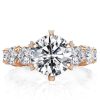 Rose Gold Engagement Ring - 3.87 CT Center Stone, 18K Rose Gold Plated Sterling Silver