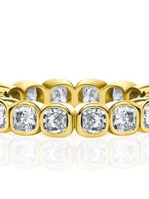 Cushion Cut Eternity Wedding Band - 925 Sterling Silver - 2.88 CTW