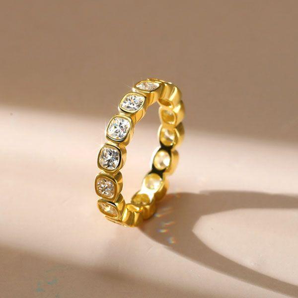 Cushion Cut Eternity Wedding Band - 925 Sterling Silver - 2.88 CTW