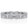 Cushion Cut Eternity Wedding Band - 925 Sterling Silver - 2.88 CTW
