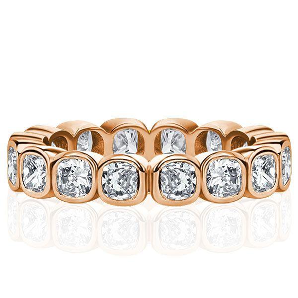 Cushion Cut Eternity Wedding Band - 925 Sterling Silver - 2.88 CTW