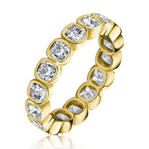 Cushion Cut Eternity Wedding Band - 925 Sterling Silver - 2.88 CTW