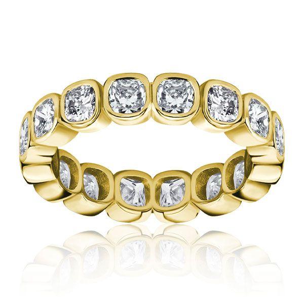 Cushion Cut Eternity Wedding Band - 925 Sterling Silver - 2.88 CTW