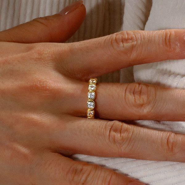 Cushion Cut Eternity Wedding Band - 925 Sterling Silver - 2.88 CTW