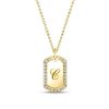 Personalized Initial Tag Necklace - 18K Gold Plated Sterling Silver Signet Pendant
