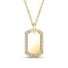 Personalized Initial Tag Necklace - 18K Gold Plated Sterling Silver Signet Pendant