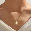 Personalized Initial Tag Necklace - 18K Gold Plated Sterling Silver Signet Pendant