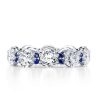 Blue & White Sapphire Eternity Wedding Band - 925 Sterling Silver (5.50 CT TW)