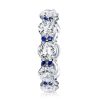 Blue & White Sapphire Eternity Wedding Band - 925 Sterling Silver (5.50 CT TW)