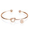 14K Rose Gold Open Twist Bangle Bracelet - Elegant & Lightweight