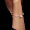 14K Rose Gold Open Twist Bangle Bracelet - Elegant & Lightweight