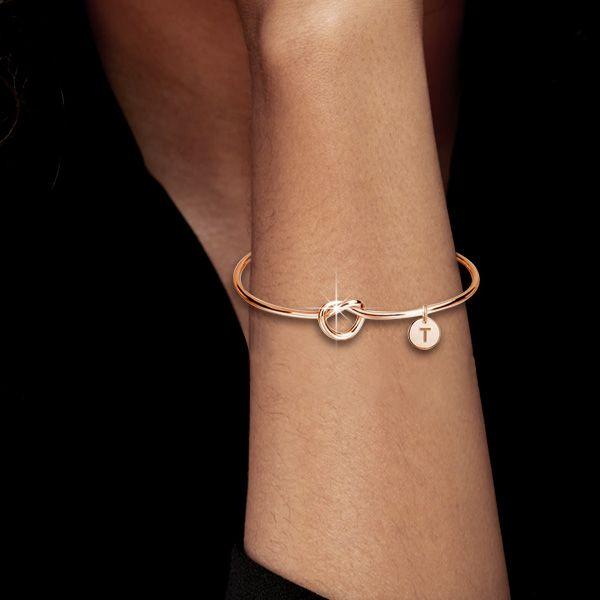 14K Rose Gold Open Twist Bangle Bracelet - Elegant & Lightweight