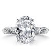 Oval Created White Sapphire Eternity Engagement Ring in Sterling Silver