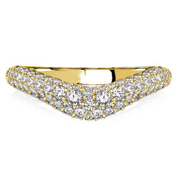 Pave Chevron Wedding Band Ring - 925 Sterling Silver, 0.75 CT. TW.
