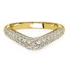 Pave Chevron Wedding Band Ring - 925 Sterling Silver, 0.75 CT. TW.