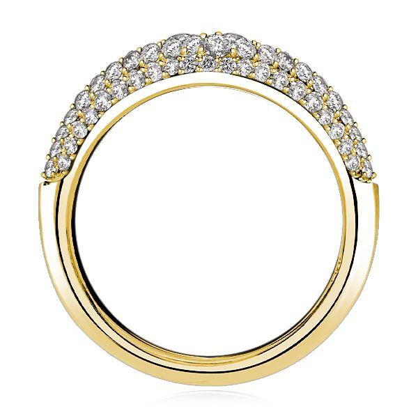Pave Chevron Wedding Band Ring - 925 Sterling Silver, 0.75 CT. TW.