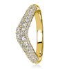 Pave Chevron Wedding Band Ring - 925 Sterling Silver, 0.75 CT. TW.