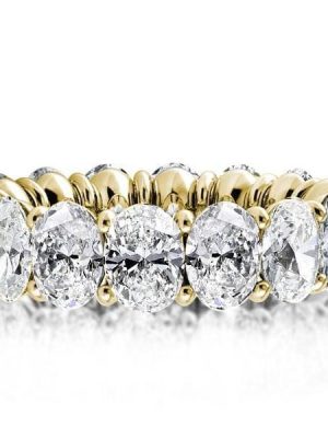 18K Gold Plated Sterling Silver Oval Eternity Wedding Band (7.00 CT. TW.)
