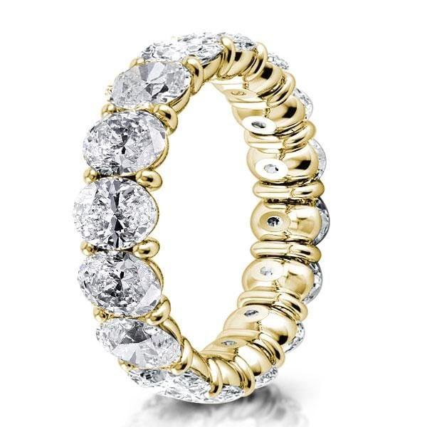 18K Gold Plated Sterling Silver Oval Eternity Wedding Band (7.00 CT. TW.)
