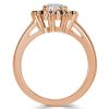 Rose Gold Round Cut White & Black Sapphire Engagement Ring - 0.80 CT