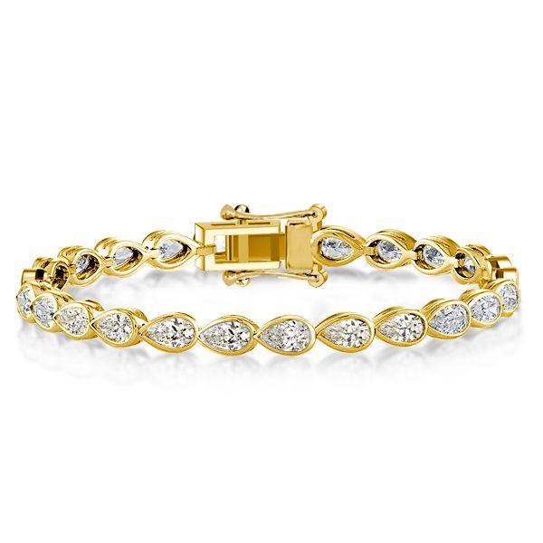 18K Gold Plated Pear Cut White Sapphire Tennis Bracelet - 6 CT. TW