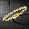 18K Gold Plated Pear Cut White Sapphire Tennis Bracelet - 6 CT. TW