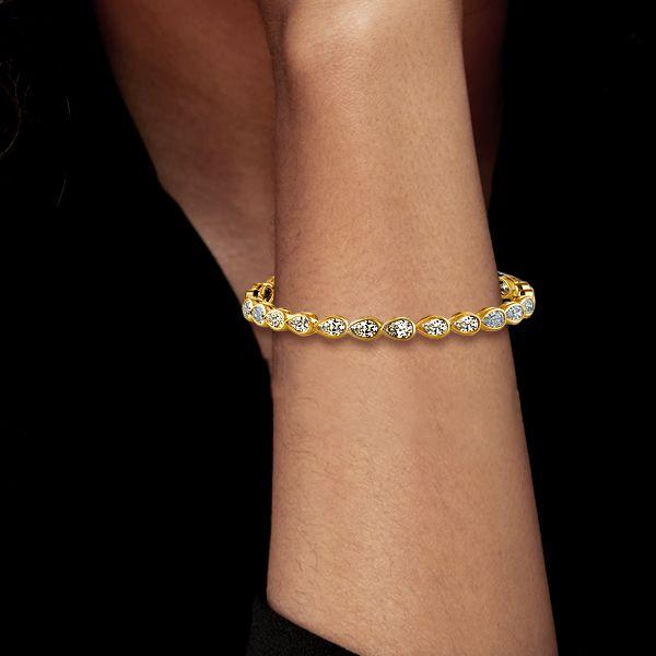 18K Gold Plated Pear Cut White Sapphire Tennis Bracelet - 6 CT. TW