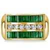 Emerald Half Eternity Band Ring - 18K Gold Plated Sterling Silver