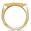 Emerald Half Eternity Band Ring - 18K Gold Plated Sterling Silver
