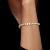 18K Gold Plated Sterling Silver White Sapphire Tennis Bracelet (6-9 inches)
