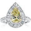 Two-Tone Pear Cut Halo Engagement Ring - Sterling Silver 925 - 3.00 CT