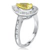 Two-Tone Pear Cut Halo Engagement Ring - Sterling Silver 925 - 3.00 CT