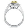 Two-Tone Pear Cut Halo Engagement Ring - Sterling Silver 925 - 3.00 CT