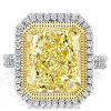 Radiant Cut Split Shank Engagement Ring in Rhodium-Plated Sterling Silver