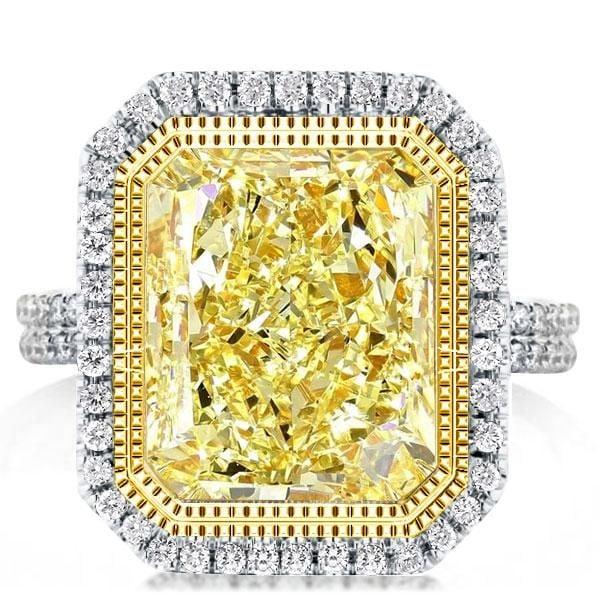 Radiant Cut Split Shank Engagement Ring in Rhodium-Plated Sterling Silver