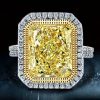 Radiant Cut Split Shank Engagement Ring in Rhodium-Plated Sterling Silver