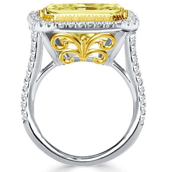 Radiant Cut Split Shank Engagement Ring in Rhodium-Plated Sterling Silver