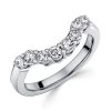 Sterling Silver Round Cut Arch Chevron Wedding Band Ring