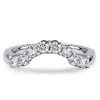 Sterling Silver Round Cut Arch Chevron Wedding Band Ring