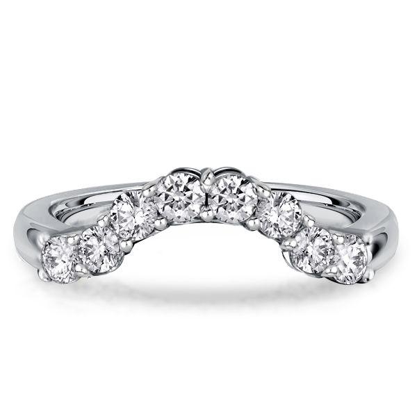 Sterling Silver Round Cut Arch Chevron Wedding Band Ring