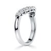 Sterling Silver Round Cut Arch Chevron Wedding Band Ring