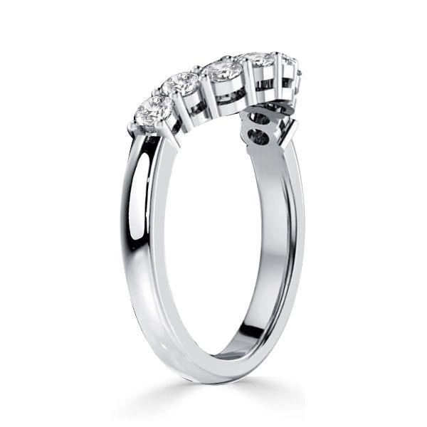 Sterling Silver Round Cut Arch Chevron Wedding Band Ring