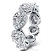 Eternity Halo Created White Sapphire Wedding Band in 925 Sterling Silver