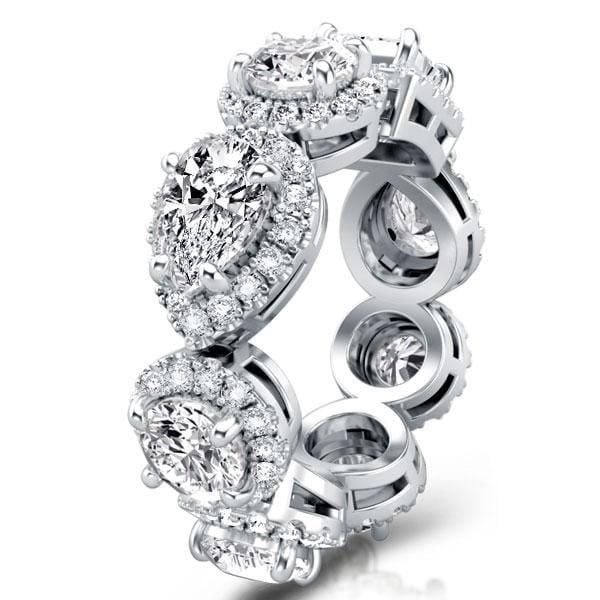 Eternity Halo Created White Sapphire Wedding Band in 925 Sterling Silver