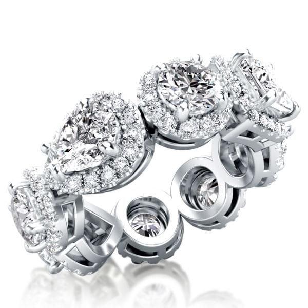 Eternity Halo Created White Sapphire Wedding Band in 925 Sterling Silver