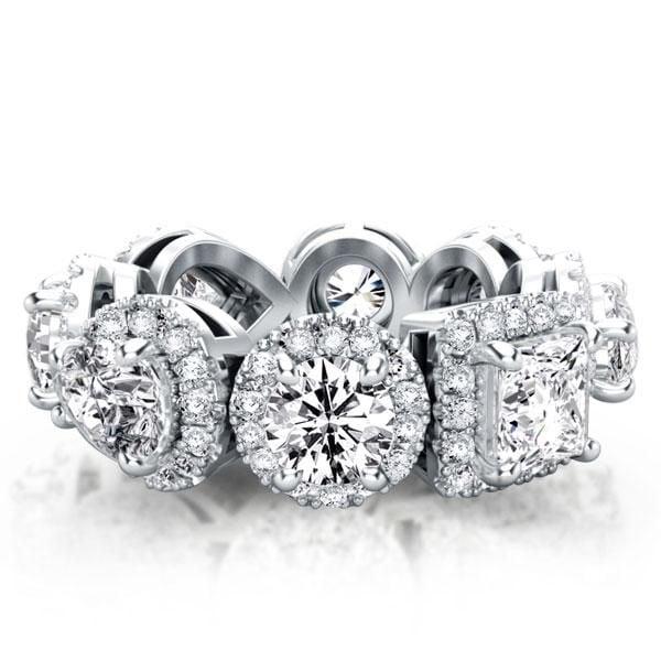 Eternity Halo Created White Sapphire Wedding Band in 925 Sterling Silver
